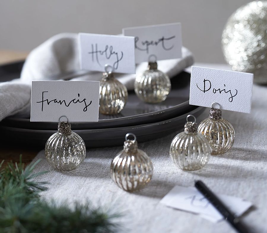 Place holders for the Christmas table from the White Company